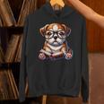 Cute Dog Puppy English Bulldog Reading Book Unisex Hoodie