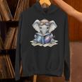 Cute Elephant Reading Universe Book Unisex Hoodie Cute Elephant Reading Universe Book Unisex Hoodie
