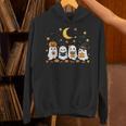 Cute Ghost Drinking Coffee Halloween Fall Ghost Book Reading Unisex Hoodie