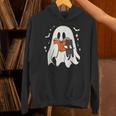 Cute Ghost Reading Book Spooky Season Halloween Costume Kids Unisex Hoodie