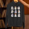 Cute Ghost Reading Books Teacher Halloween Reading Men Women Kids Unisex Hoodie