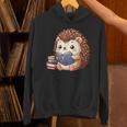 Cute Hedgehog Book Lover Readers Animal Reading Unisex Hoodie