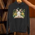 Cute Rabbit And Book Women Girls Reading Book Rabbit Lover Unisex Hoodie