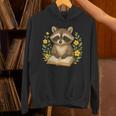 Cute Raccoon Reading Book Flowers Floral Unisex Hoodie Cute Raccoon Reading Book Flowers Floral Unisex Hoodie