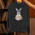 Cute Reading Bunny With Glasses Books Reader Book Bookworm Unisex Hoodie
