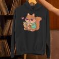 Cute Squirrel Reading A Book Lovers Anime Kawaii Women Kids Unisex Hoodie Cute Squirrel Reading A Book Lovers Anime Kawaii Women Kids Unisex Hoodie