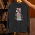 Cute Tiger With Book Floral Bookworm Librarian Book Lover Unisex Hoodie Cute Tiger With Book Floral Bookworm Librarian Book Lover Unisex Hoodie