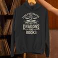Easily Distracted By Books & Dragons Bookworm Reading Unisex Hoodie