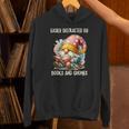 Easily Distracted By Books And Gnomes Book Reading Gnome Unisex Hoodie