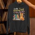 Easily Distracted By Cats And Books Book & Cat Lover Unisex Hoodie