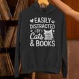 Easily Distracted By Cats And Books Reading Apparel Unisex Hoodie