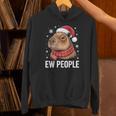 Ew People Capybara Christmas Introvert Holiday Humor Unisex Hoodie