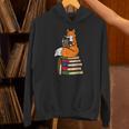 Fox Books Read Reading Librarian America Men Women Kids Unisex Hoodie