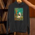 Groovy Ghost Reading Book Cat Halloween Ghost Teacher Unisex Hoodie