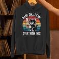 Hang On Let Me Overthink Cat Coffee Retro Introvert Unisex Hoodie