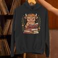 Highland Cow Reading Book Graphic Cow With Book Floral Unisex Hoodie Highland Cow Reading Book Graphic Cow With Book Floral Unisex Hoodie