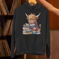 Highland Cow Reading Book Librarian Library Unisex Hoodie