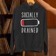 Introvert Socially Drained Battery Unisex Hoodie