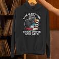 Life Is Better With Books Cats & Coffee Librarian Book Lover Unisex Hoodie