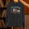 Life Happens Reading Helps Loves To Read Books Cats Unisex Hoodie