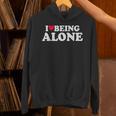 I Love Being Alone Introvert & Anxious Girl Red Heart Unisex Hoodie