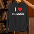 I Love Horror Heart Movies TV Show Books Writing Read Unisex Hoodie