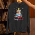 Merry Bookmas Book Christmas Tree Lights Xmas Men Women Kids Unisex Hoodie