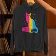 Pansexual Pride Celestial Cat Sitting Book LGBTQ Pan Colors Men Women Unisex Hoodie