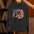 Patriotic German Shepherd Dog Books Baseball American Flag Unisex Hoodie
