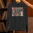 Reading Is My Favorite Sport Retro Groovy Book Lovers Unisex Hoodie
