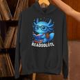 Readsolotl Blue Kawaii Axolotl Book Lover Reading Unisex Hoodie