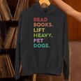 Retro Read Books Lift Heavy Pet Dogs Gym Book Lover Unisex Hoodie