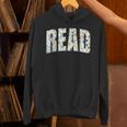Retro Read Floral Reading Bookworm Librarian Book Lover Unisex Hoodie