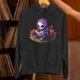 Spooky Grim Reaper Reading A Book Cute Creepy Halloween Unisex Hoodie Spooky Grim Reaper Reading A Book Cute Creepy Halloween Unisex Hoodie