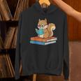 Squirrel Reading Book Glasses Bookworm Librarian Unisex Hoodie Squirrel Reading Book Glasses Bookworm Librarian Unisex Hoodie