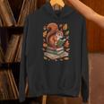 Squirrel Reading Book Lovers Fall Leaves Library Books Unisex Hoodie Squirrel Reading Book Lovers Fall Leaves Library Books Unisex Hoodie