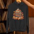 Vintage Autumn Books Pumpkin Coffee Book Lover Reading Unisex Hoodie