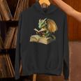 Women's Dragon Bookworm Reading Book Graphic Unisex Hoodie