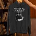 Women's First Of All I’m A Delight Cute Cat Books Coffee Humor Unisex Hoodie