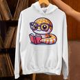 Adorable Book Lover Rattlesnake With Reading Glasses Cute Unisex Hoodie