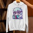 Adorable Book Lover Yeti With Reading Glasses Cute Unisex Hoodie Adorable Book Lover Yeti With Reading Glasses Cute Unisex Hoodie