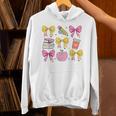 Apple Coquette Bow Books First Day Of School Back To School Unisex Hoodie Apple Coquette Bow Books First Day Of School Back To School Unisex Hoodie