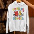 Back To School Checkered Book Pencil Groovy Teacher Student Unisex Hoodie