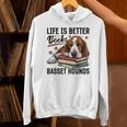 Basset Hound Dog Breed Life Is Better With Books And a For Men Women Girls Kids Unisex Hoodie
