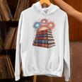 Books Fireworks 4th Of July Bookworm Patriotic Reader Unisex Hoodie