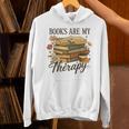 Books Are My Therapy Vintage Book Lover Daisy Art Unisex Hoodie Books Are My Therapy Vintage Book Lover Daisy Art Unisex Hoodie