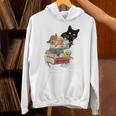 Cat And Books Flowers Reading Club Cat Lover Bookworm Unisex Hoodie Cat And Books Flowers Reading Club Cat Lover Bookworm Unisex Hoodie