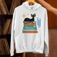 Cat And Books Retro Midcentury Mid Century Aesthetic Unisex Hoodie Cat And Books Retro Midcentury Mid Century Aesthetic Unisex Hoodie