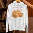 Cats Books And Coffee Heart Cozy Cat Lover Bookworm Readers Unisex Hoodie