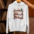 Christmas Cats Bookshelf Gingerbread Unisex Hoodie